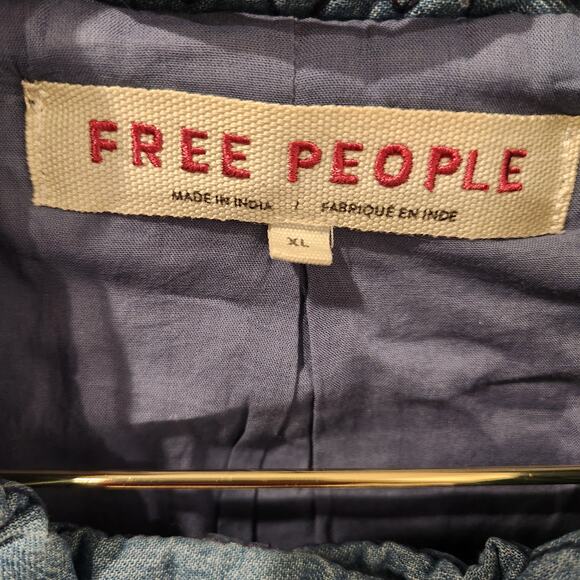 NEW Free People blue Quinn Quilted jacket size XL - Picture 7 of 9